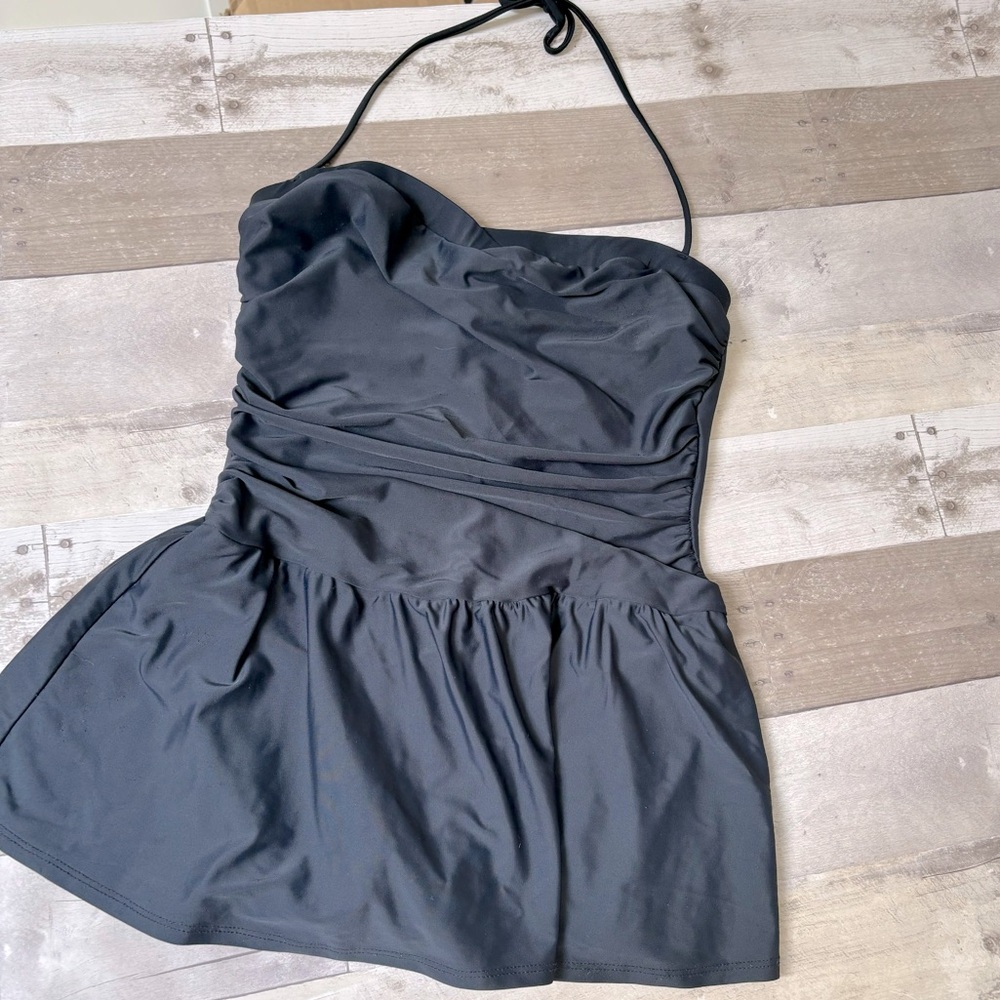 TravelSmith Vintage 90s Classic Black Pin Up Style One Piece Swimsuit Size 10